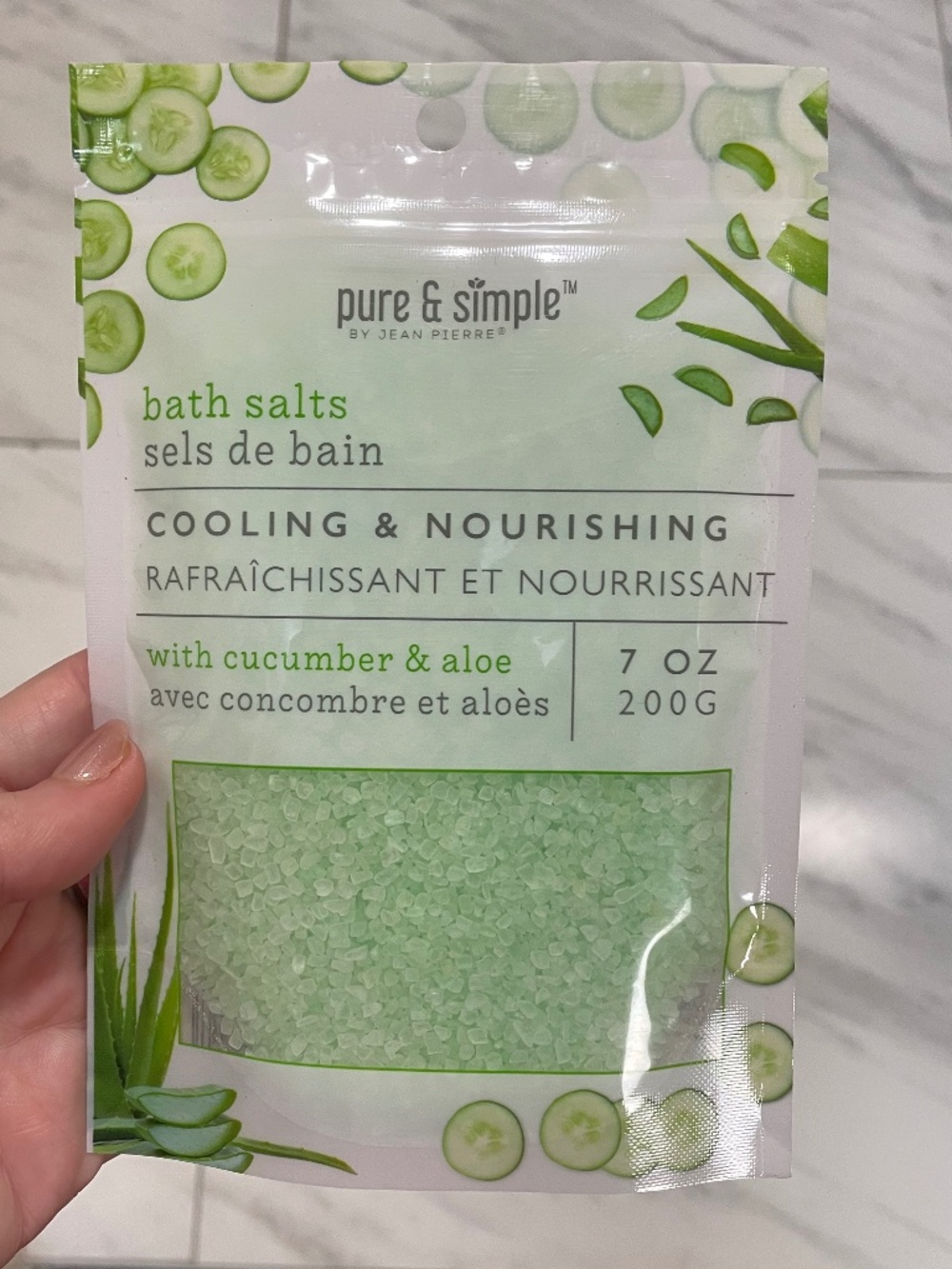 Pure & Simple by Jean Pierre Cooling Bath Salts Infused with Cucumber & Aloe